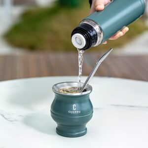 Argentine Yerba Mate Tea Cup Yerba Mate Tea Light Luxury Cup Stainless Steel with Straw Gourd Tea Set Yerba Yerba Mate Tea Cup Set - 6.7 Ounces, Modern Design