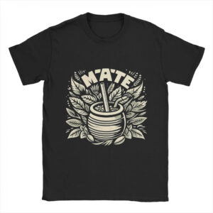 T-Shirt for Men Featuring Yerba Mate Tea, Perfect for The Beach with a Humorous Y2K Design. Comfortable Oversized Harajuku Style Available for Wholesale