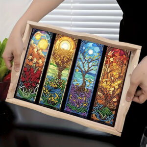 DIY Diamond Painting Tray Kit, Wooden Handcrafted Serving Tray, Ideal for Family Gatherings, Breakfast Service, Coffee and Tea Display, Party Supplies, Art and Craft Supplies