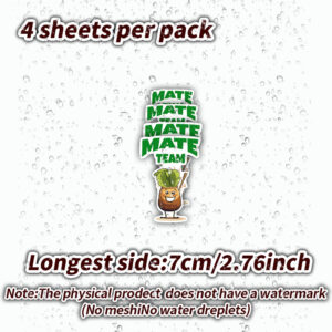 4pcs Mate Team Stickers- Cute Cartoon Character Decals with "Mate Team" Text, Durable Vinyl for Laptops, Thermos Cups, Suitcases, Helmets, Cars- Vibrant Colors, Easy to Apply, Perfect for Team Spirit& Branding, Laptop Decoration, Playful Design