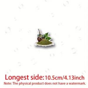 Automotive DecalsVibrant Yerba Mate Sticker - Colorful Design with Green Leaves & Brown Mug, Perfect for Laptops, Thermoses, Suitcases, Helmets, Refrigerators, and Cars, Vinyl Material, Decoration | Vibrant Sticker | Vinyl