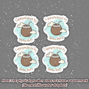 Set of 4 Stickers Inspired by Yerba Mate - Herbal Smoke-Free Decals Featuring The Yerba Mate Leaf And Design, Made of Vinyl Suitable for Cars, Laptops, And Thermoses - Celebrate The Culture of Yerba Mate (Compatible with Mate)