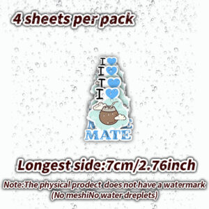 Set of 4 'I Love Mate' Car Decals from Argentina, Perfect for Embellishing Laptops, Thermoses, Luggage, Helmets, Vehicles, And More