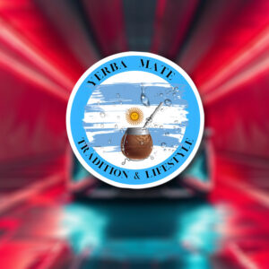 Argentine Traditional Mate Tea Lifestyle Vinyl Sticker - Featuring Traditional Pipe, Leaves, and Foam Design Cultural Art - Durable Decorative Decal Suitable for Cars, Laptops, Tumblers, Luggage, Helmets, and Refrigerators